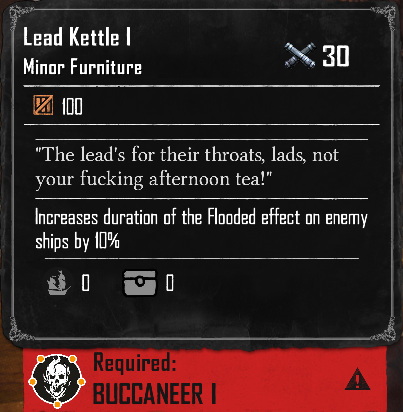 Lead Kettle I (Required:Buccaneer 1)
